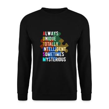 autism - Unisex Sweatshirt - black - Front - Alina (178cm) & Michal (187cm)