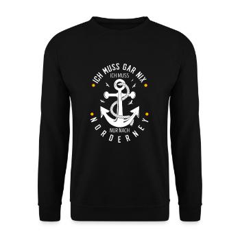 Norderney - Unisex Pullover - Schwarz - Vorne - Alina (178cm) & Michal (187cm)