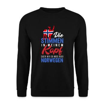 Norwegen - Unisex Pullover - Schwarz - Vorne - Alina (178cm) & Michal (187cm)