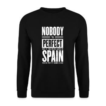 Spain - Unisex Sweatshirt - black - Front - Alina (178cm) & Michal (187cm)