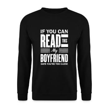 Copain copine couple drôle cadeau anniversaire - Sweat-shirt Unisexe - noir - Devant - Alina (178cm) & Michal (187cm)