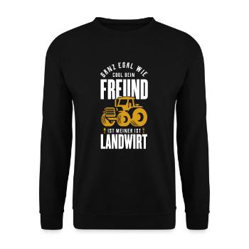 Copain copine couple agriculteur agriculteur cadeau naissance - Sweat-shirt Unisexe - noir - Devant - Alina (178cm) & Michal (187cm)
