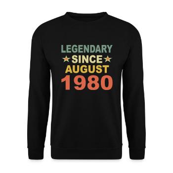 Legendary August 1980 year 40 birthday gift - Unisex Sweatshirt - black - Front - Alina (178cm) & Michal (187cm)
