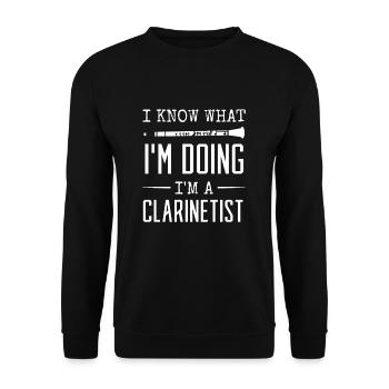 clarinette - Sweat-shirt Unisexe - noir - Devant - Alina (178cm) & Michal (187cm)