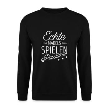 Posaune - Unisex Pullover - Schwarz - Vorne - Alina (178cm) & Michal (187cm)