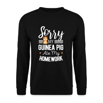 Cochon d'Inde - Sweat-shirt Unisexe - noir - Devant - Alina (178cm) & Michal (187cm)