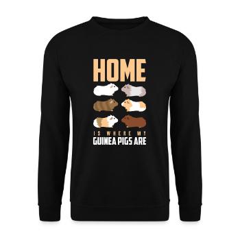 Cochon d'Inde - Sweat-shirt Unisexe - noir - Devant - Alina (178cm) & Michal (187cm)