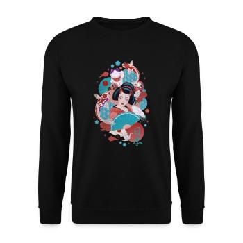 Japan - Unisex Pullover - Schwarz - Vorne - Alina (178cm) & Michal (187cm)