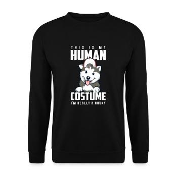 Husky - Unisex Sweatshirt - black - Front - Alina (178cm) & Michal (187cm)