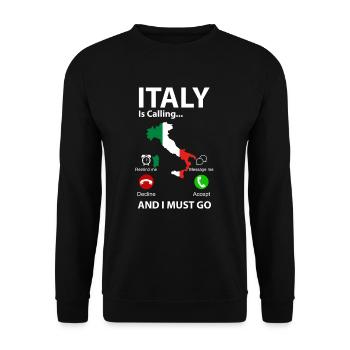 Italy - Unisex Sweatshirt - black - Front - Alina (178cm) & Michal (187cm)