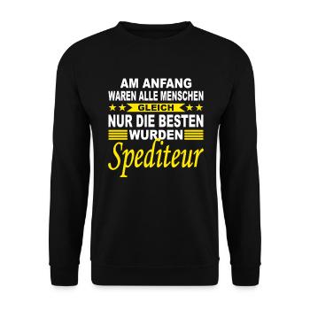 Logistiker Speditionskaufmann Spediteur Geschenk - Unisex Pullover - Schwarz - Vorne - Alina (178cm) & Michal (187cm)