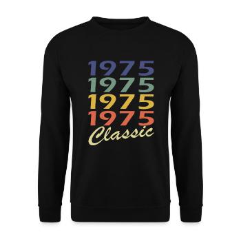 Classic 1975 Geburtstag 1975 Birthday Geschenk - Unisex Pullover - Schwarz - Vorne - Alina (178cm) & Michal (187cm)