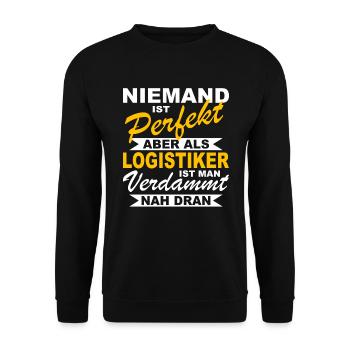 Spediteur Speditionskaufmann Logistiker Geschenk - Unisex Pullover - Schwarz - Vorne - Alina (178cm) & Michal (187cm)
