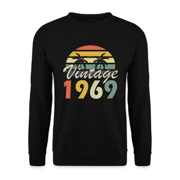 Vintage seit 1969 Geburtstag 1969 Jahr Geschenk - Unisex Pullover - Schwarz - Vorne - Alina (178cm) & Michal (187cm)