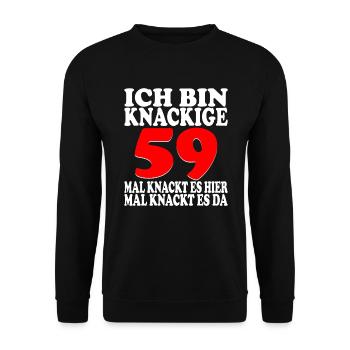 59 Jahre 59 Geburtstag Birthday Geschenk - Unisex Pullover - Schwarz - Vorne - Alina (178cm) & Michal (187cm)