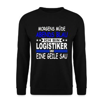 Speditionskaufmann Säufer Logistiker Spediteur - Unisex Pullover - Schwarz - Vorne - Alina (178cm) & Michal (187cm)