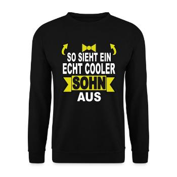 bester Sohn der Welt best Kind Junge Geschenk - Unisex Pullover - Schwarz - Vorne - Alina (178cm) & Michal (187cm)