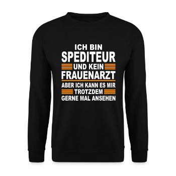 Logistiker Speditionskaufmann Spediteur Geschenk - Unisex Pullover - Schwarz - Vorne - Alina (178cm) & Michal (187cm)
