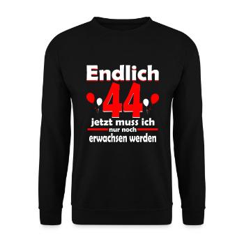 Finally 44 years 44 birthday gift - Unisex Sweatshirt - black - Front - Alina (178cm) & Michal (187cm)