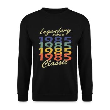 Legendary since 1985 year 1985 birthday gift - Unisex Sweatshirt - black - Front - Alina (178cm) & Michal (187cm)