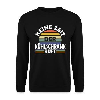 Keine Zeit der Kühlschrank ruft Essen Geschenk - Unisex Pullover - Schwarz - Vorne - Alina (178cm) & Michal (187cm)