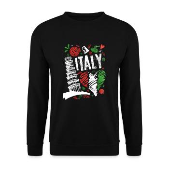 Italy - Unisex Sweatshirt - black - Front - Alina (178cm) & Michal (187cm)