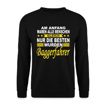 Pelleteuse bagger bagger cadeau - Sweat-shirt Unisexe - noir - Devant - Alina (178cm) & Michal (187cm)