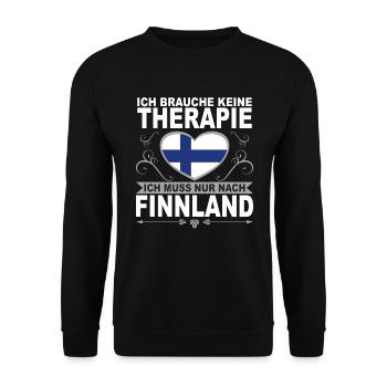 Ich muss nach Finnland Urlaub Helsinki Geschenk - Unisex Pullover - Schwarz - Vorne - Alina (178cm) & Michal (187cm)