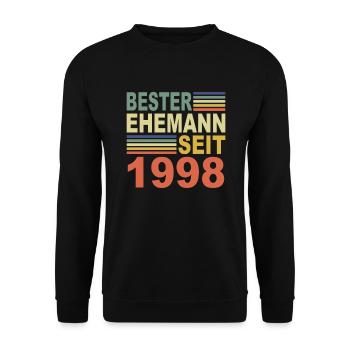 1998 Bester Ehemann Ehepartner Jahr 1998 Partner - Unisex Pullover - Schwarz - Vorne - Alina (178cm) & Michal (187cm)