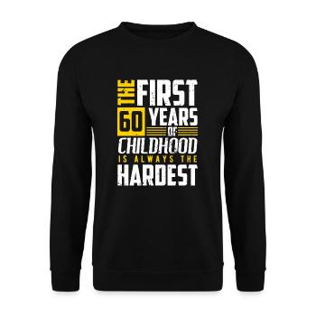 60th birthday - Unisex Sweatshirt - black - Front - Alina (178cm) & Michal (187cm)