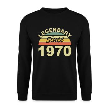 Legendary since 1970 year 1970 birthday gift - Unisex Sweatshirt - black - Front - Alina (178cm) & Michal (187cm)