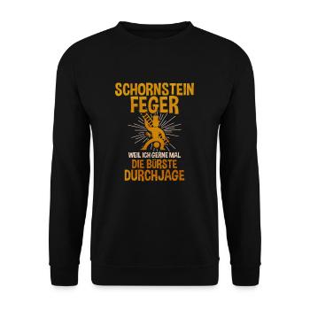 Schornsteinfeger - Unisex Pullover - Schwarz - Vorne - Alina (178cm) & Michal (187cm)