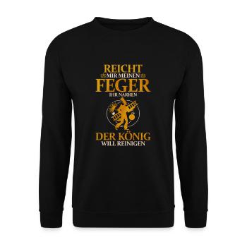 Schornsteinfeger - Unisex Pullover - Schwarz - Vorne - Alina (178cm) & Michal (187cm)