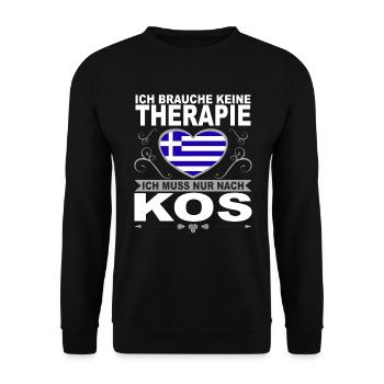 Ich muss nach Kos Urlaub Griechenland Geschenk - Unisex Pullover - Schwarz - Vorne - Alina (178cm) & Michal (187cm)