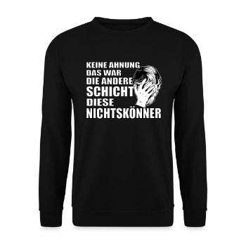 Originale Nichtskönner Handwerk Arbeiter Geschenk - Unisex Pullover - Schwarz - Vorne - Alina (178cm) & Michal (187cm)