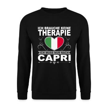 Ich muss nach Capri Urlaub Italien Geschenk - Unisex Pullover - Schwarz - Vorne - Alina (178cm) & Michal (187cm)