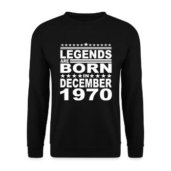 Legendary since December 1970, 1970 birthday - Unisex Sweatshirt - black - Front - Alina (178cm) & Michal (187cm)