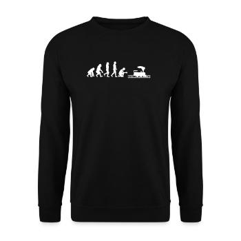 Zug Züge Modeleisenbahn Eisenbahn Geschenk - Unisex Pullover - Schwarz - Vorne - Alina (178cm) & Michal (187cm)