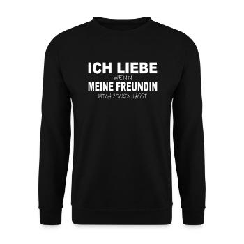 Valentinstag Geschenk für ihn Liebe Zocker - Unisex Pullover - Schwarz - Vorne - Alina (178cm) & Michal (187cm)
