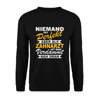 Arzt bester Zahnarzt der Welt Geschenk Zahntechnik - Unisex Pullover - Schwarz - Vorne - Alina (178cm) & Michal (187cm)