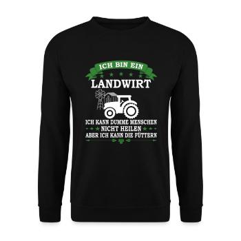 Traktor Fahrer Landwirt Bauer Geschenk Bauernhof - Unisex Pullover - Schwarz - Vorne - Alina (178cm) & Michal (187cm)