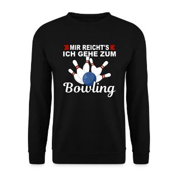 Bowlen Bowlingspieler Bowling Shirt Geschenk - Unisex Pullover - Schwarz - Vorne - Alina (178cm) & Michal (187cm)
