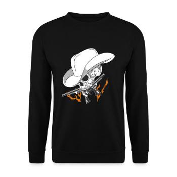 cow-boy - Sweat-shirt Unisexe - noir - Devant - Alina (178cm) & Michal (187cm)