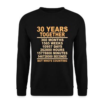 Mariage de perles 30 ans de cadeau de mariage - Sweat-shirt Unisexe - noir - Devant - Alina (178cm) & Michal (187cm)