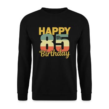 85 Jahre zum 85 Geburtstag Geschenk - Unisex Pullover - Schwarz - Vorne - Alina (178cm) & Michal (187cm)