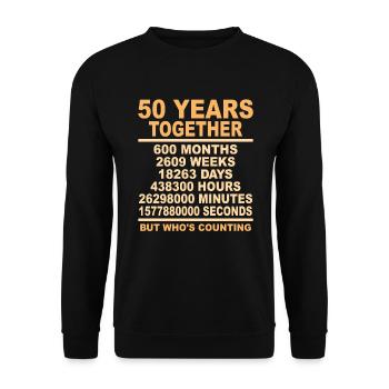 Goldene Hochzeit 50 Jahre Verheiratet Geschenk - Unisex Pullover - Schwarz - Vorne - Alina (178cm) & Michal (187cm)