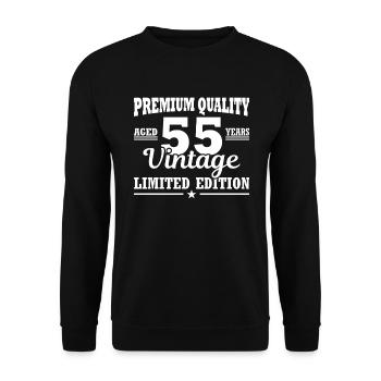 55 Years Vintage Birthday 55 Birthday Gift - Unisex Sweatshirt - black - Front - Alina (178cm) & Michal (187cm)