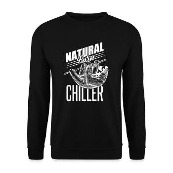 sloth - Unisex Sweatshirt - black - Front - Alina (178cm) & Michal (187cm)