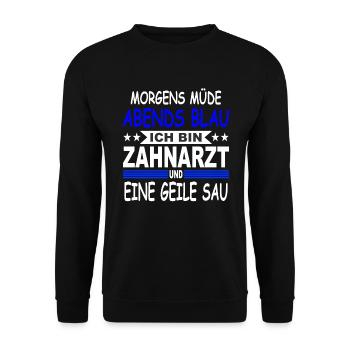 Zahnarzt Geschenk Zahntechnik Zahnarztpraxis - Unisex Pullover - Schwarz - Vorne - Alina (178cm) & Michal (187cm)