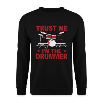 Schlagzeuger Geschenk Schlagzeug Spieler Drummer - Unisex Pullover - Schwarz - Vorne - Alina (178cm) & Michal (187cm)